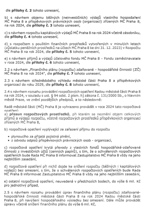Usnesení RMČ Praha 8 strana 2